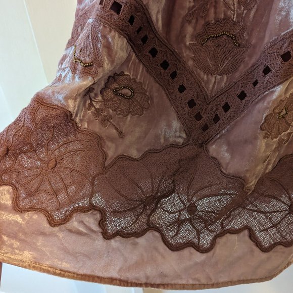 Anthropologie Floreat "Myleen" Pink Sleeveless Velvet Top - Picture 7 of 11